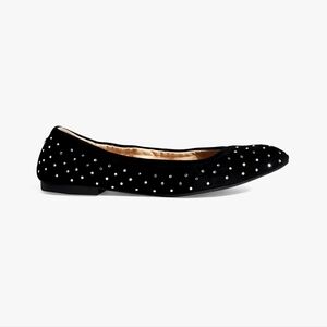 STUART WEITZMAN Crystal Embellished Suede Ballet Flats
